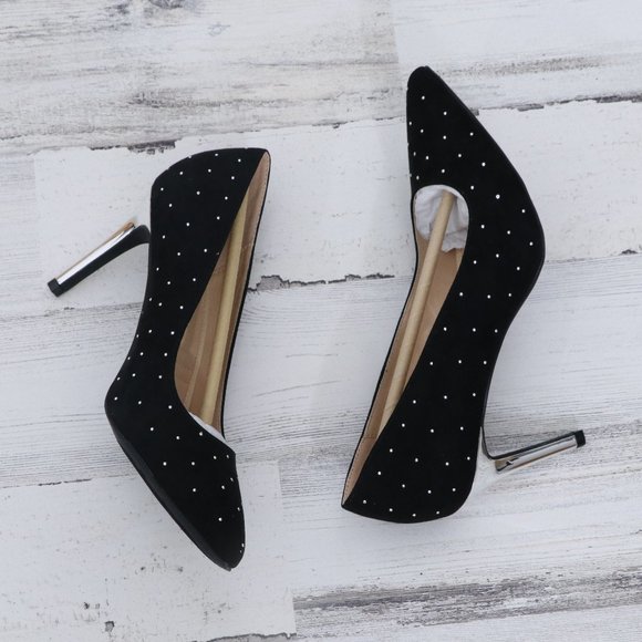 Adrienne Vittadini Studded Stiletto Pump Black Silver - Picture 7 of 9